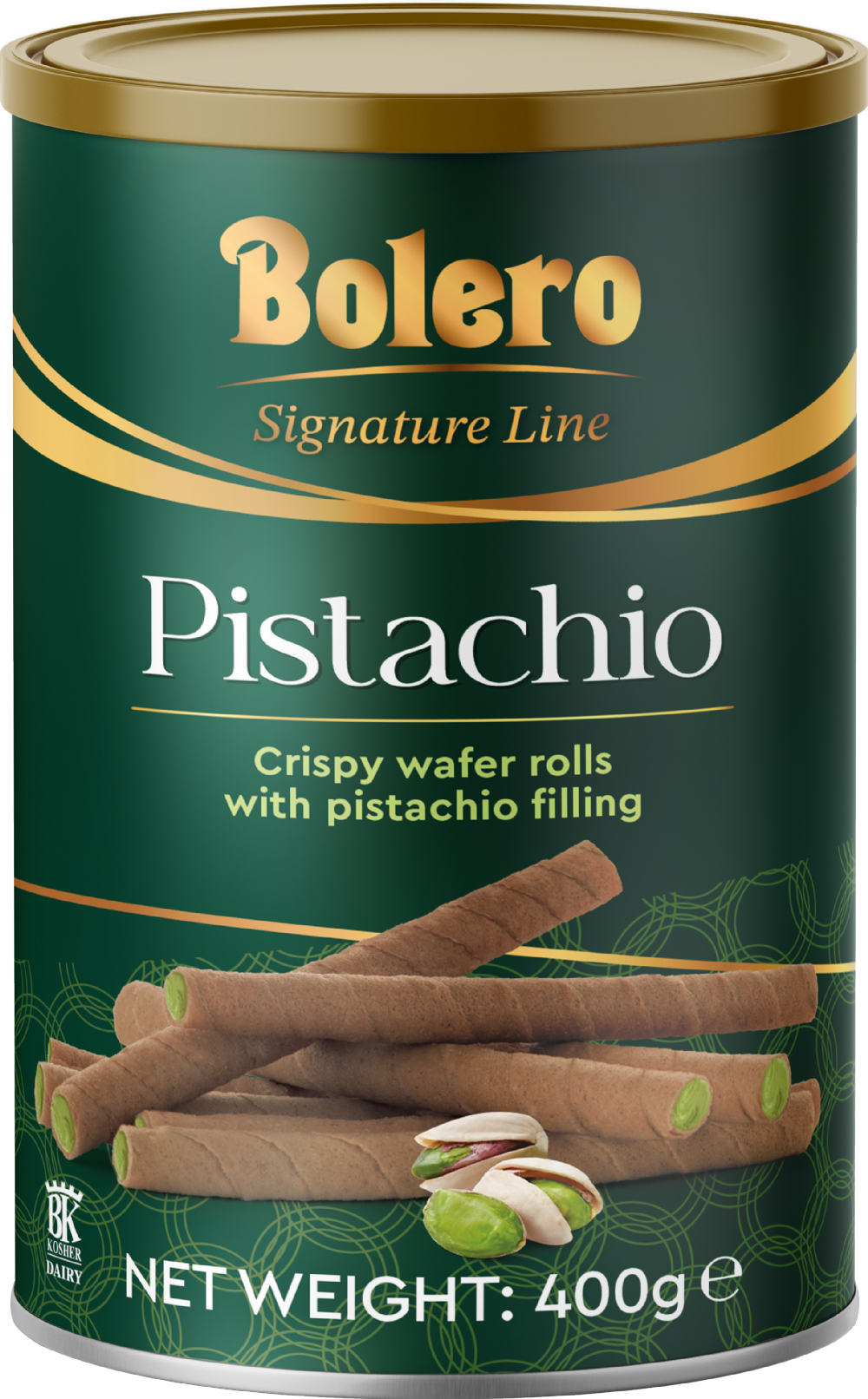 Bolero Crispy Wafer Rolls with Pistachio Filling 400g