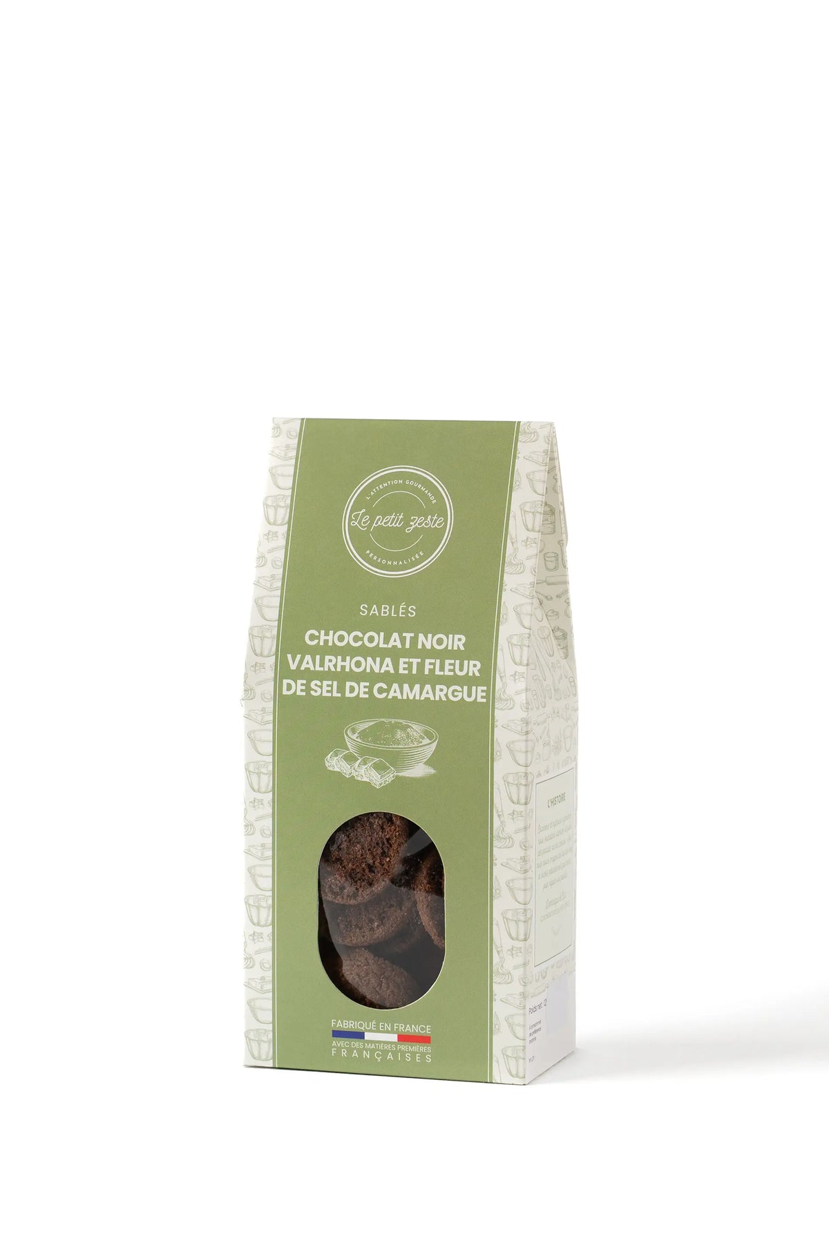 Le Petit Zeste Shortbread Biscuits with Dark Chocolate & Sea Salt 120g