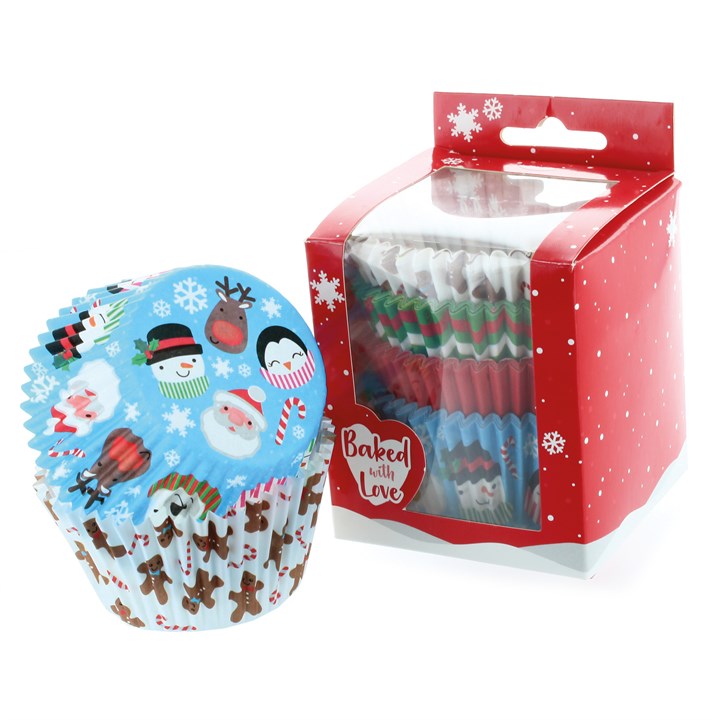 Baked With Love Christmas Friends Baking Cases - Assorted Designs 100pk