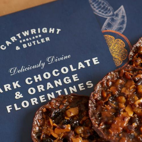 CARTWRIGHT & BUTLER Dark Chocolate With Orange Florentines