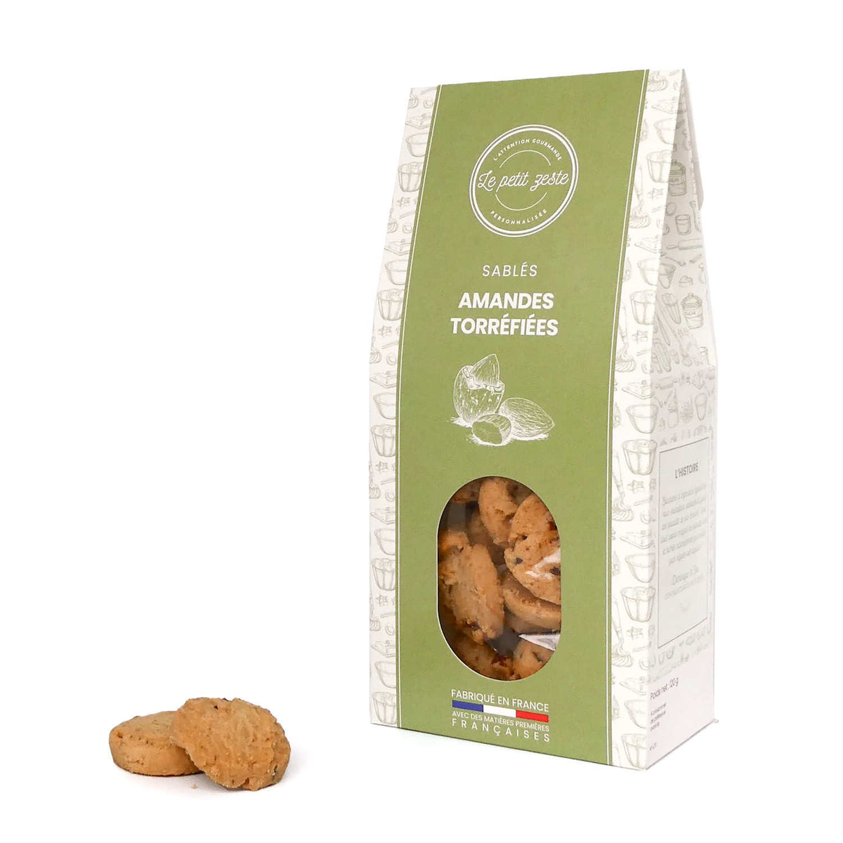 Le Petit Zeste Shortbread Biscuits with Roasted Almonds 120g