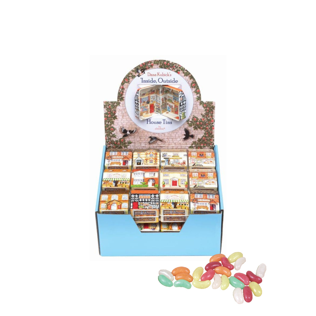 Tin Treats Dana Kubick Inside Outside House Tin with Fruit Drops 25g