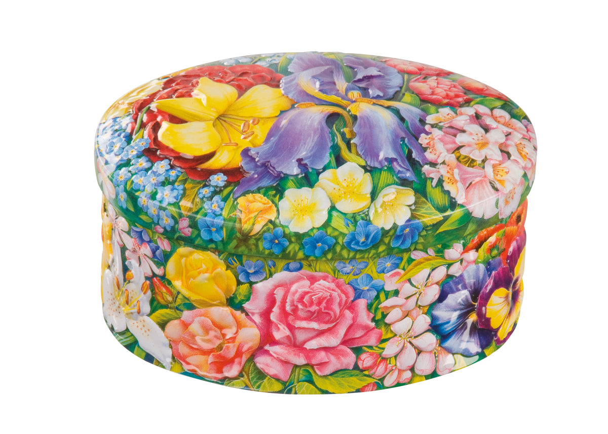 English Garden Flowers Tin (with Mini Chocolate Chip Shortbread)