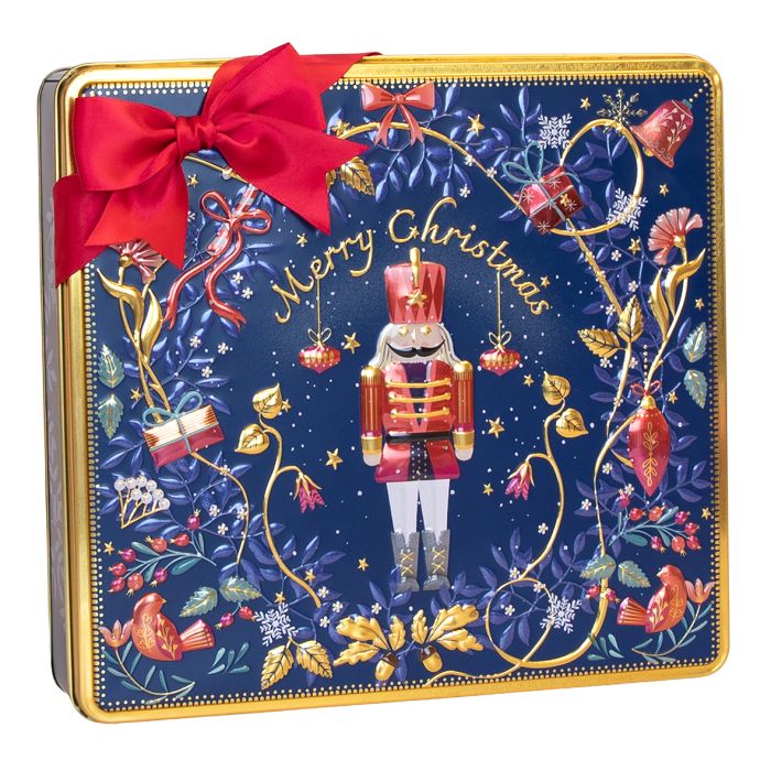 Silver Crane Nordic Nutcracker Assorted Shortbread Biscuit Tin