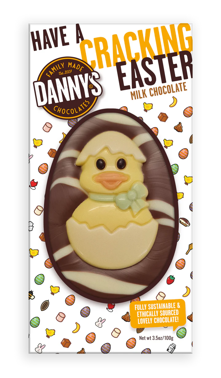 Danny’s Chocolates Have a Cracking Easter Chick Swirl Bar 100g