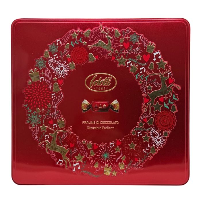 Feletti Christmas Decorative Tin with Dark Chocolate Hazelnut