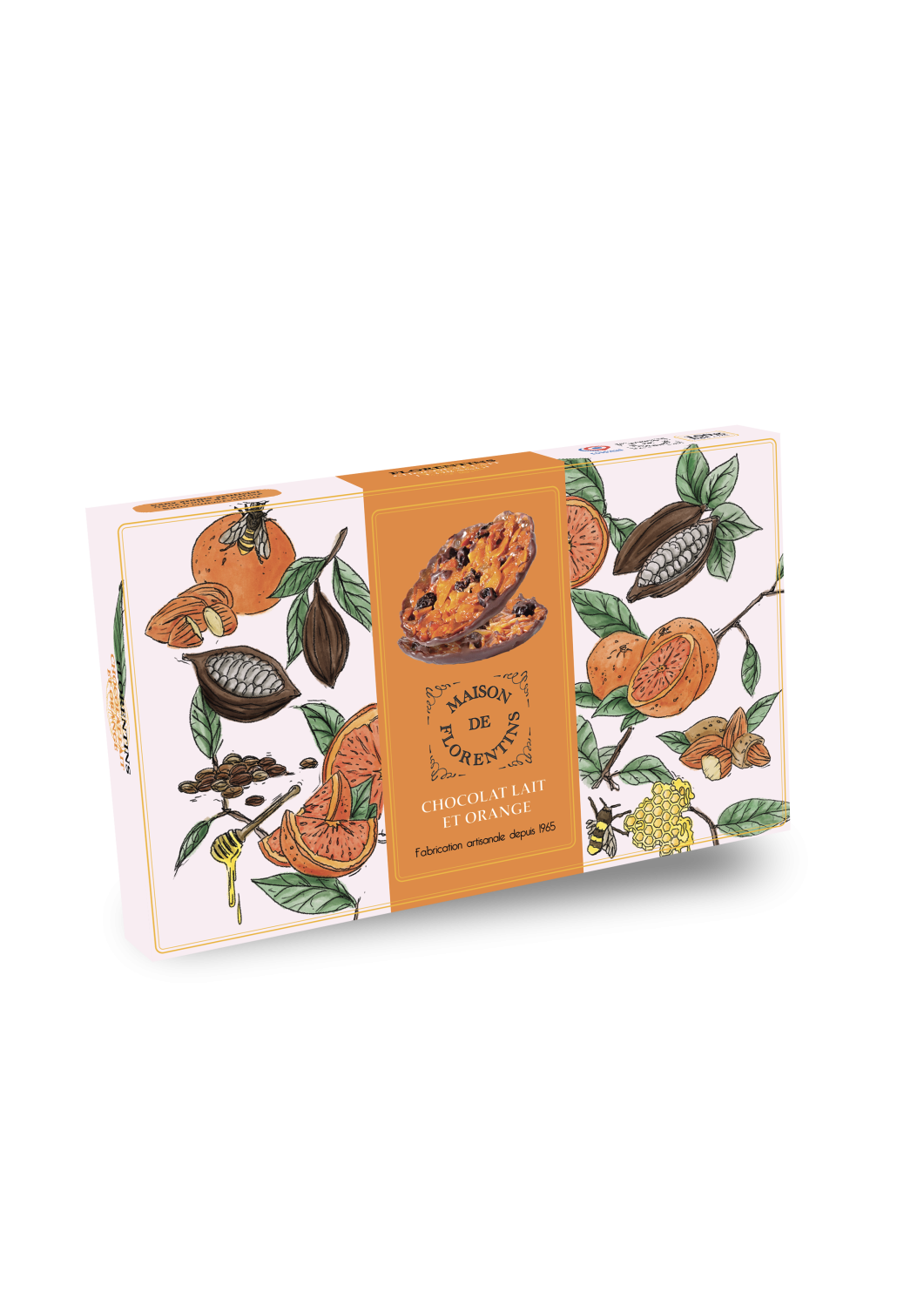 Maison de Florentins Orange and Milk Chocolate Florentines 100g box