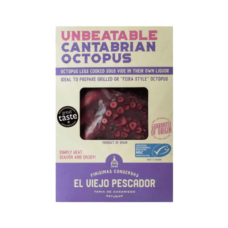 El Viejo Pescador Cantabric Cooked Octopus 350g