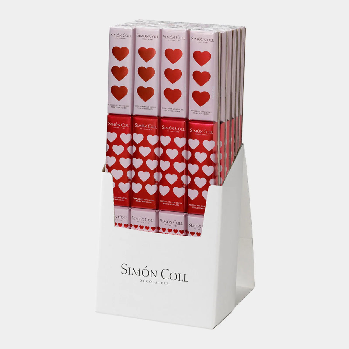Simon Coll Hearts 3 Mini Milk Chocolate Bars Strip 54g