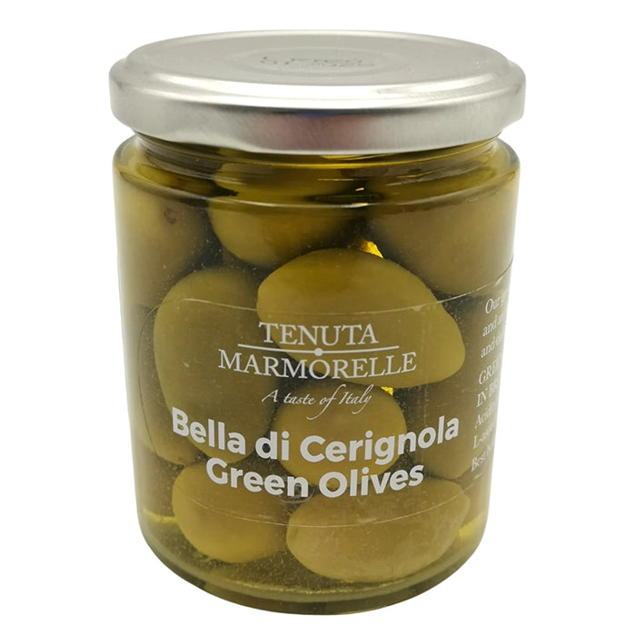 Tenuta Marmorelle Bella Di Cerignola Green Olives with Pit in Brine 314ml