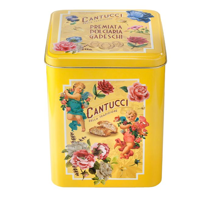 Gadeschi Cantucci Biscuits in Yellow Flowers Tin