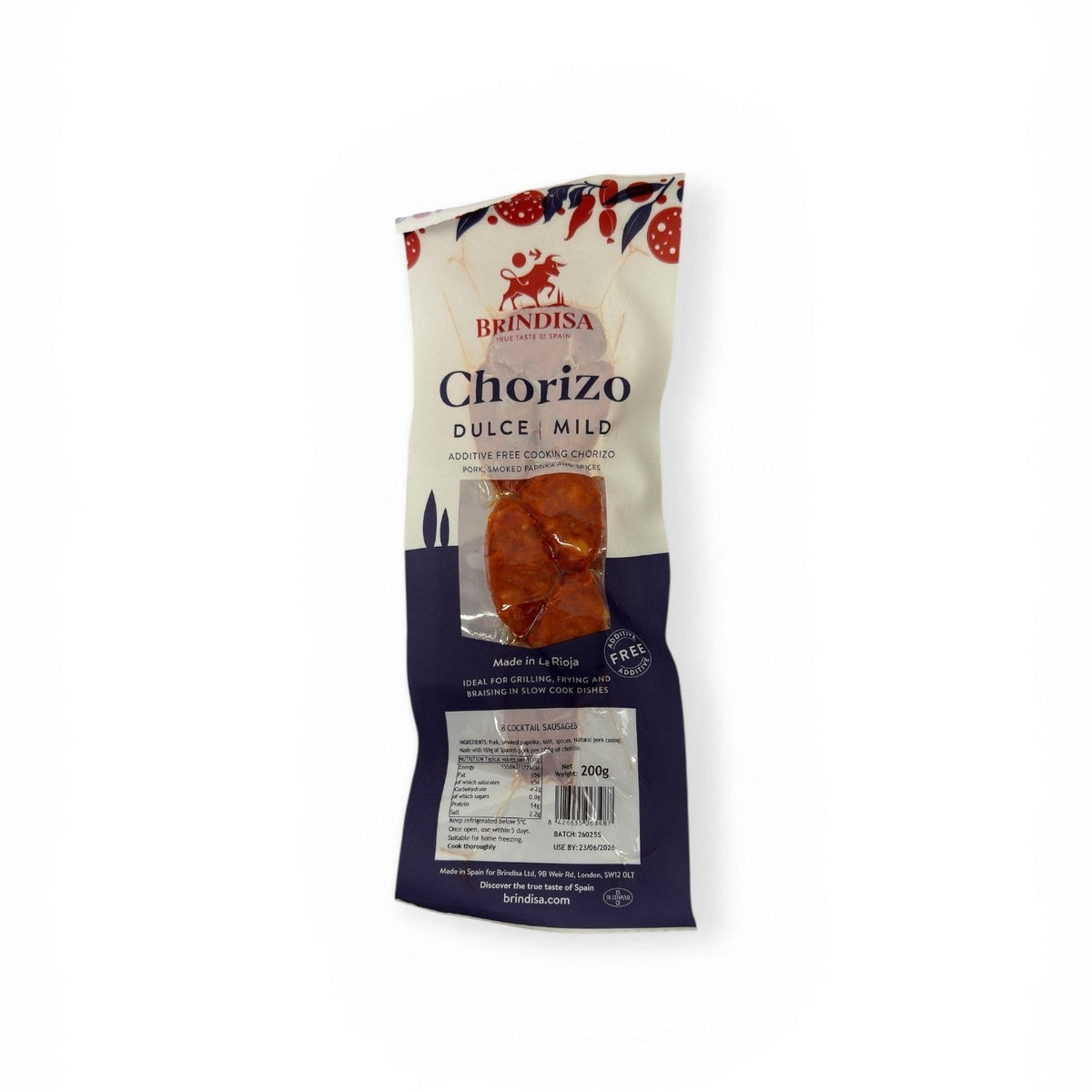 Brindisa Chorizo Dulce Mild 200g pack