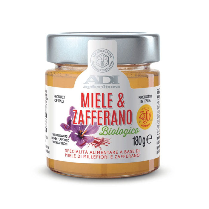 ADI Apicoltura Organic Wildflower Honey with Saffron 180g
