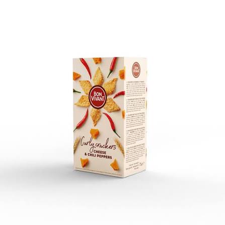 Bon Vivant Curly crackers Gouda & chili 75g