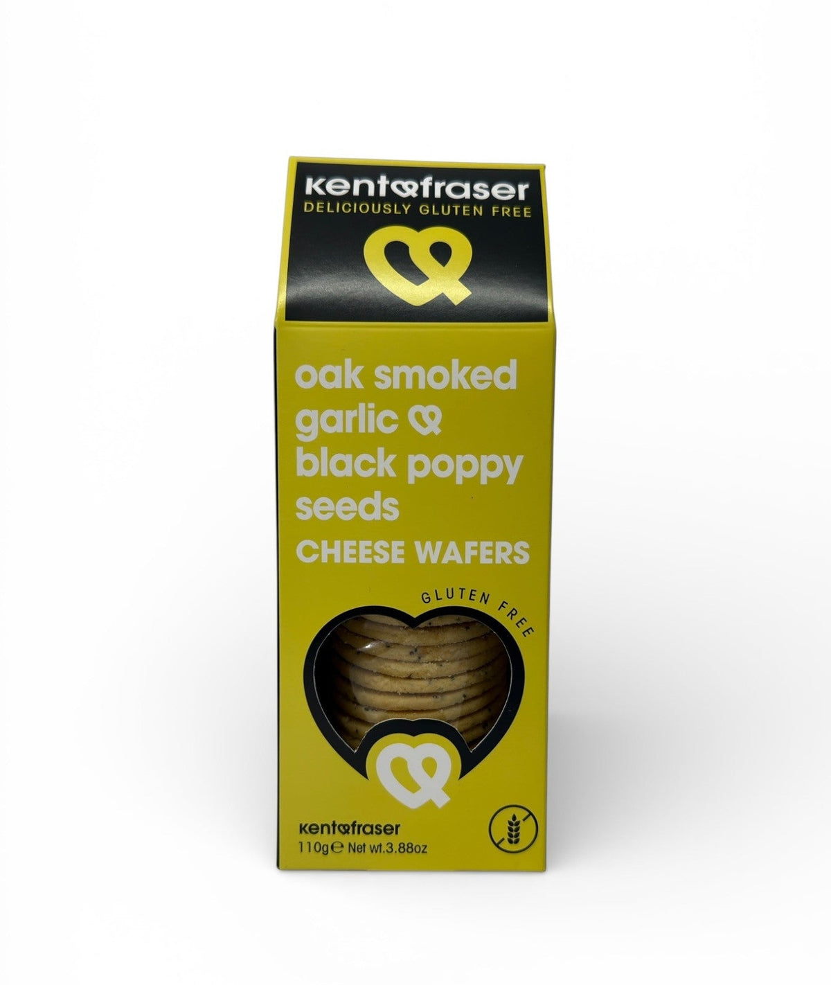 KENT & FRASER Gluten Free Smoked Garlic and Black Poppy Seeds Cheese Wafers