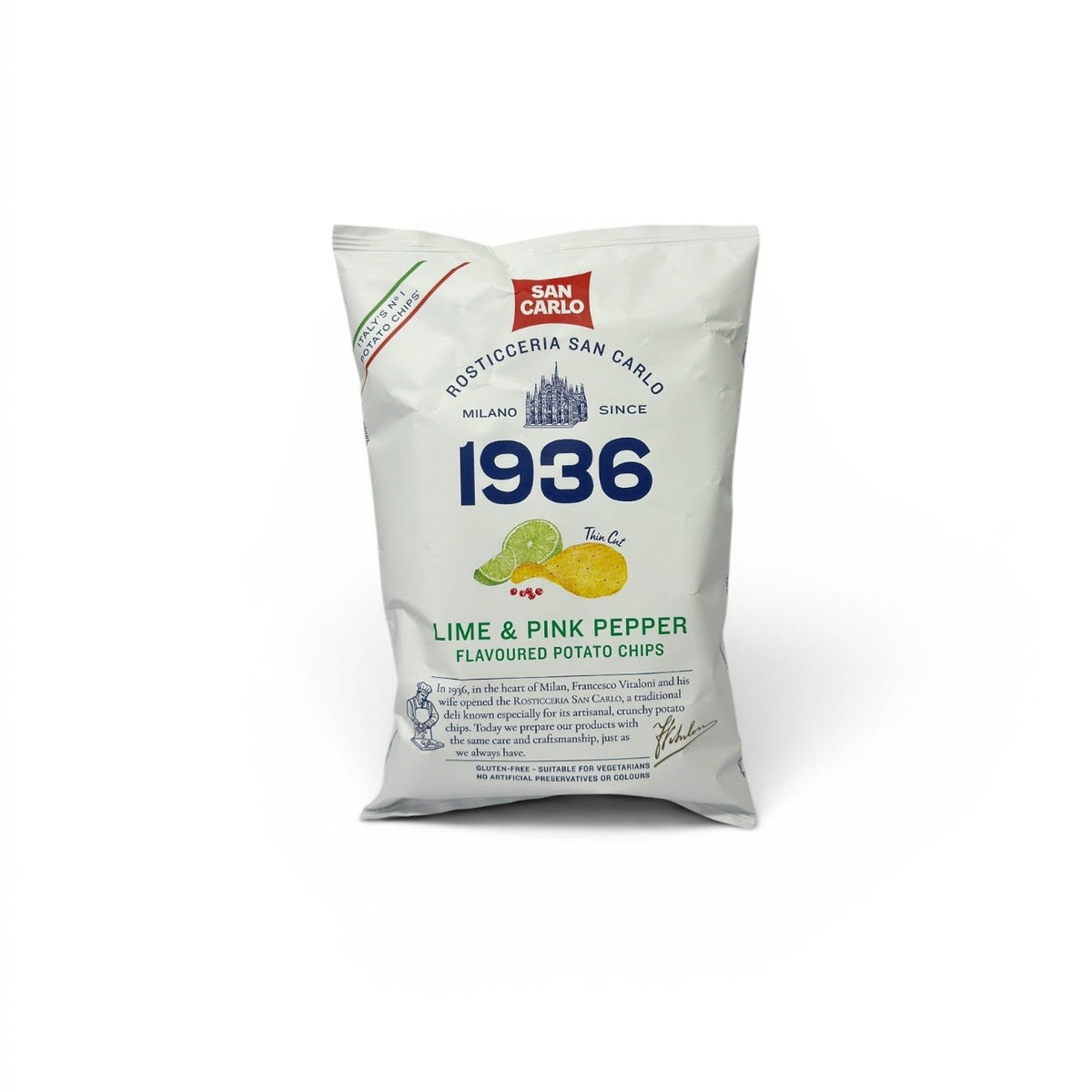San Carlo Lime & Pink Pepper Crisps 50g