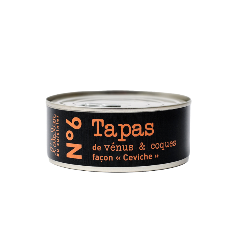 L’ATELIER DU CUISINIER N°6 Tapas - venus and cockles seasoned ceviche style, pepper marinade 215g Tin