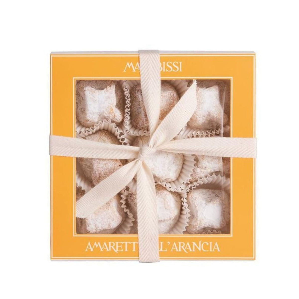 Marabissi Soft Amaretti All' Arancia 190g — exact 190g box, supplier pack photograph