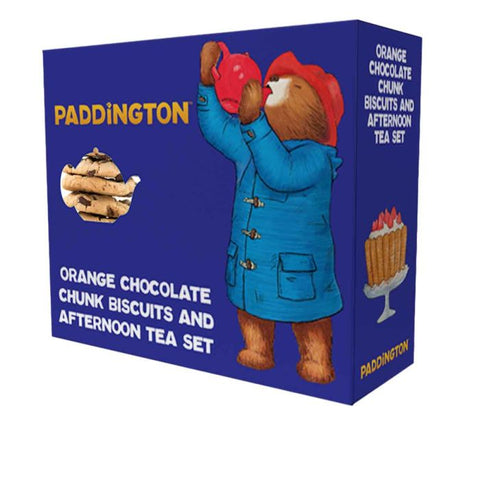 INFINITY BRANDS Paddington Bear Orange Chocolate Chunk Biscuits and Afternoon Tea Set 400g
