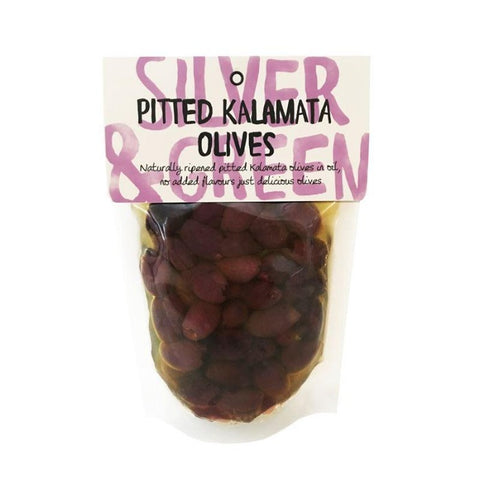 SILVER & GREEN Kalamata Black Olives Pitted 220g