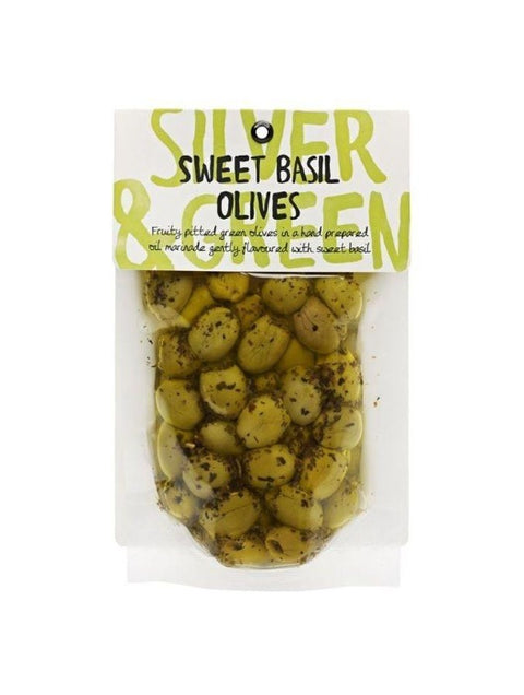SILVER & GREEN Sweet Basil Olives 220g
