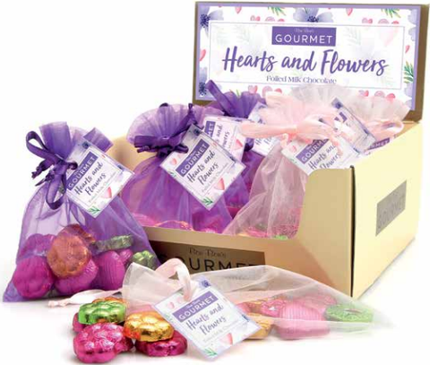 Hearts & Flowers Organza Bags