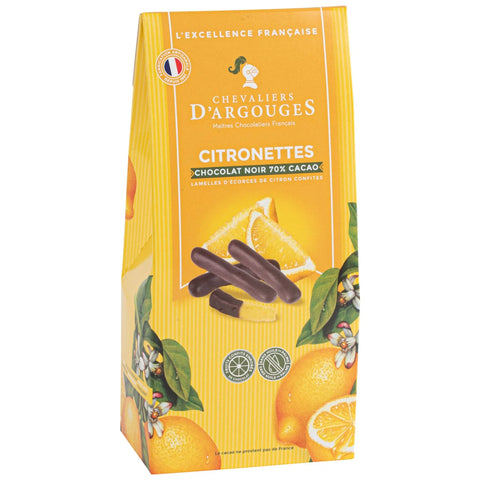 CHEVALIERS D'ARGOUGES Dark Chocolate Lemon Sticks 150g