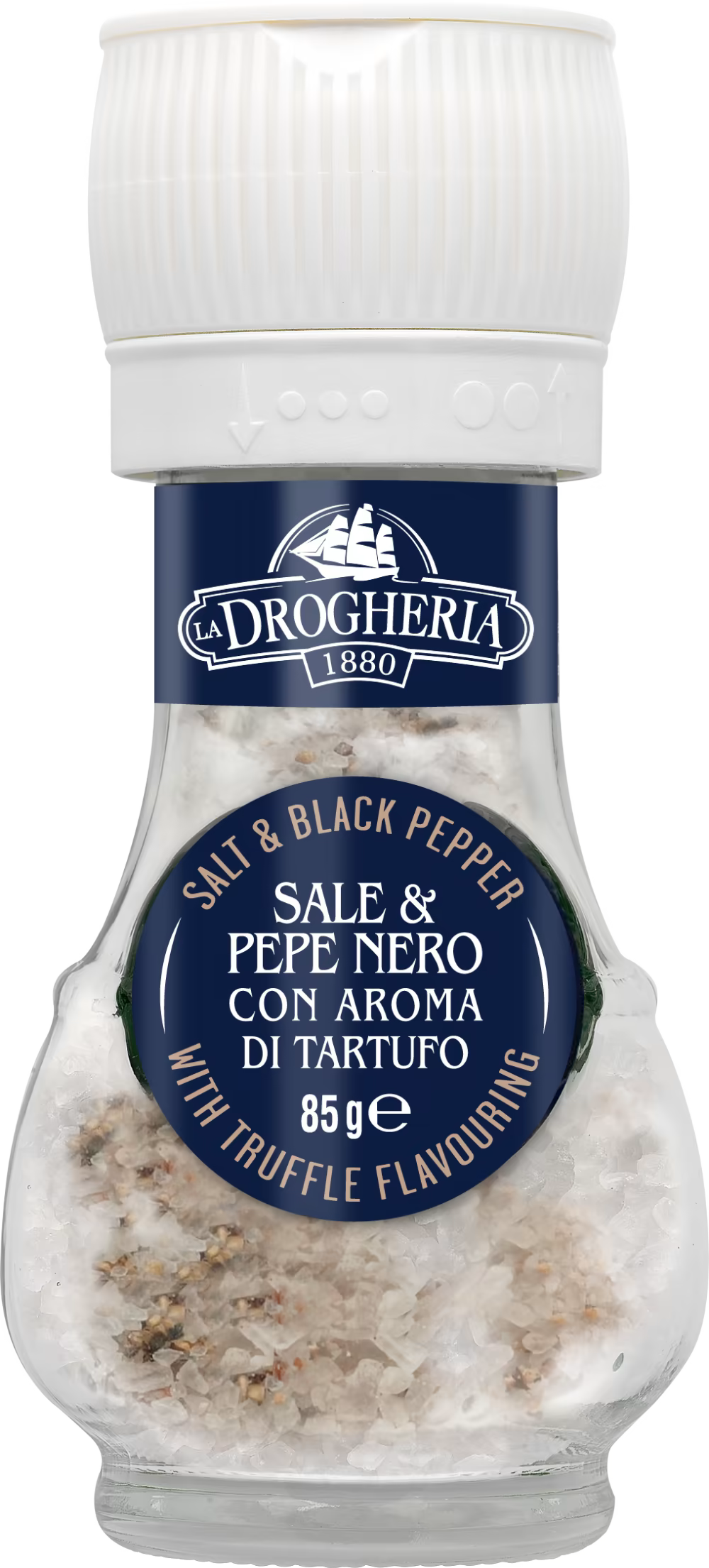 La Drogheria Salt & Black Pepper with Truffle Flavouring Mill 85g