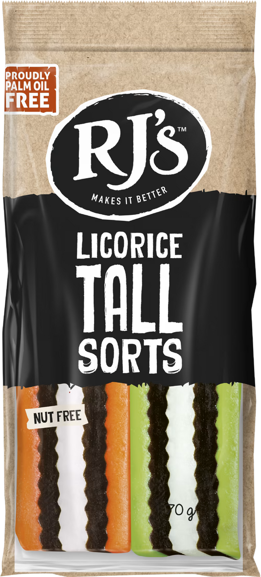 RJ's Licorice Licorice Tallsorts 70g