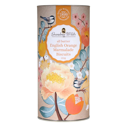 Grandma Wild's Floral Botanical Tube Orange Marmalade Biscuits 150g