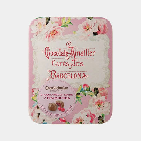 Amatller Flors Chocolate Raspberry Tin 72g