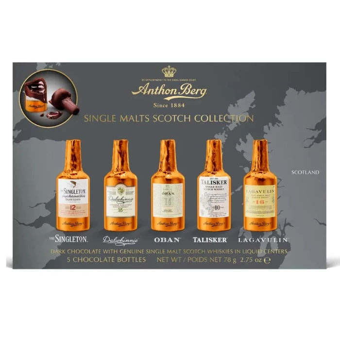 Anthon Berg Single Malt Whisky Chocolate Bottles 5 Piece 78g