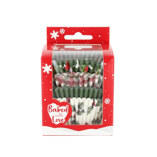 Baked With Love Vintage Holly Baking Cases – Assorted Designs 100pk