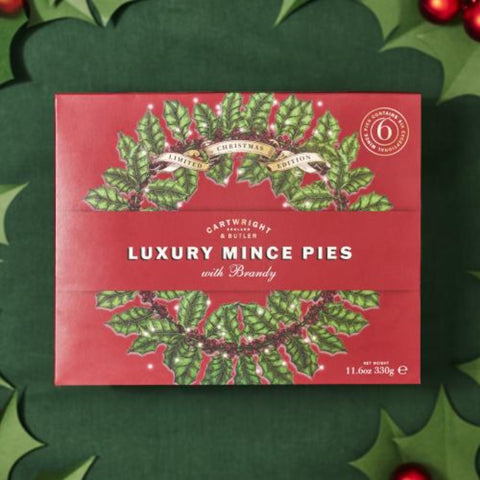 CARTWRIGHT & BUTLER Luxury Mince Pies With Brandy 330g