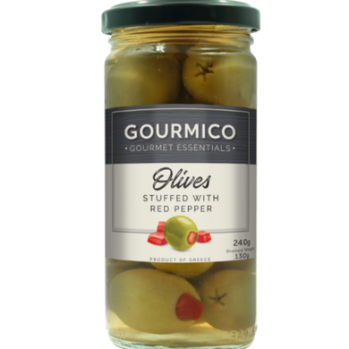 GOURMICO Green Olives stuffed with Red Pepper 240g