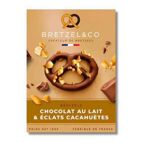 Bretzel&Co Milk Chocolate Pretzels with Peanuts 100g