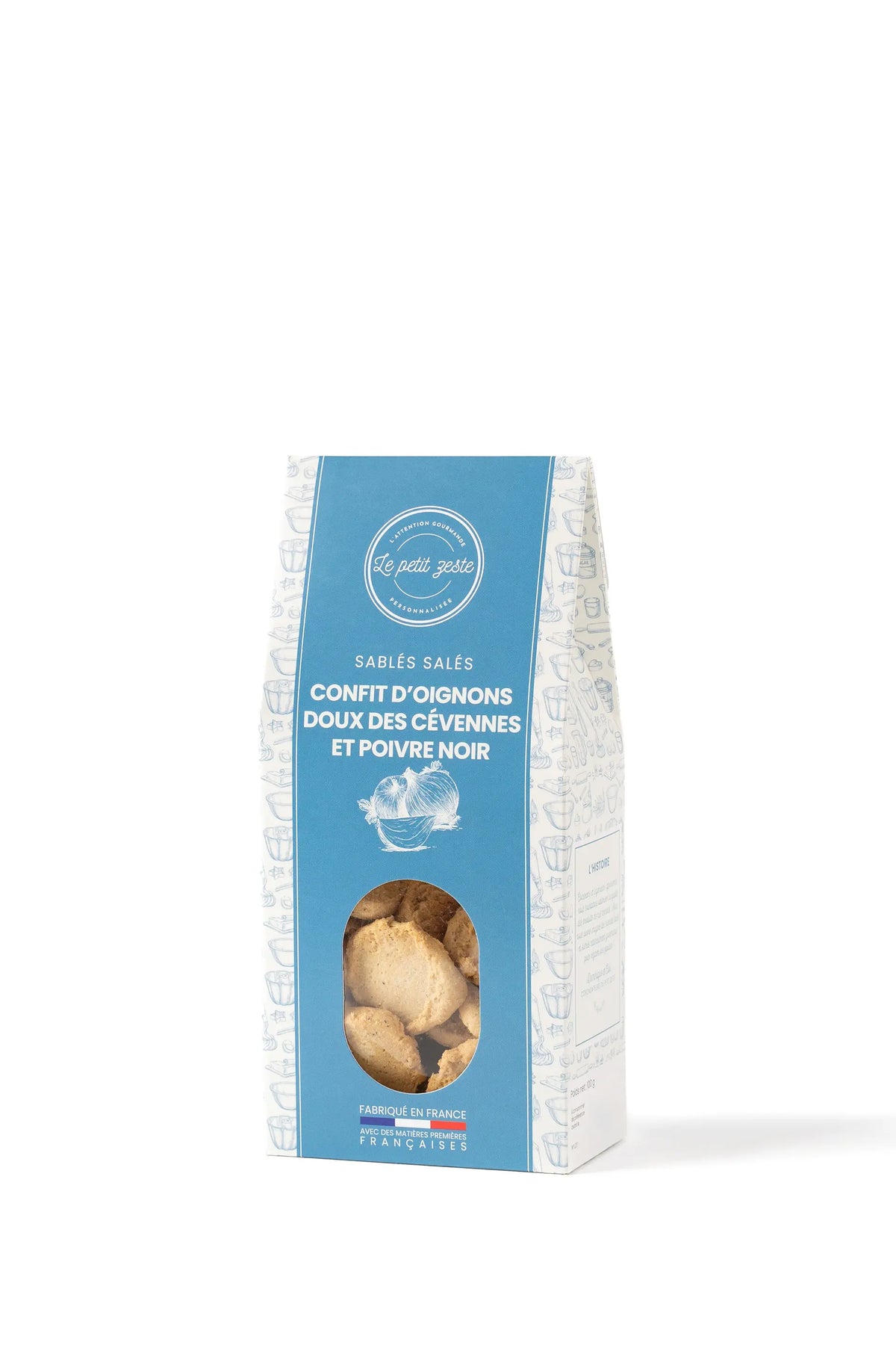 Le Petit Zeste Sweet Cévennes Onion AOP & Black Pepper Biscuits 100g