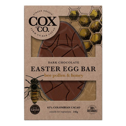 COX & CO. 60% Bee Pollen & Honey Dark Chocolate Egg Bar 140g