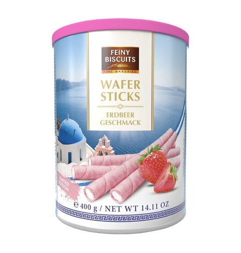 WAFER ROLL WITH A STRAWBERRY FLAVOURED CREAM