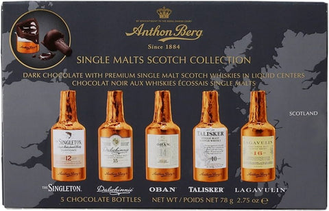ANTHON BERG Dark Chocolate Whisky Liqueurs 10 Piece 155g