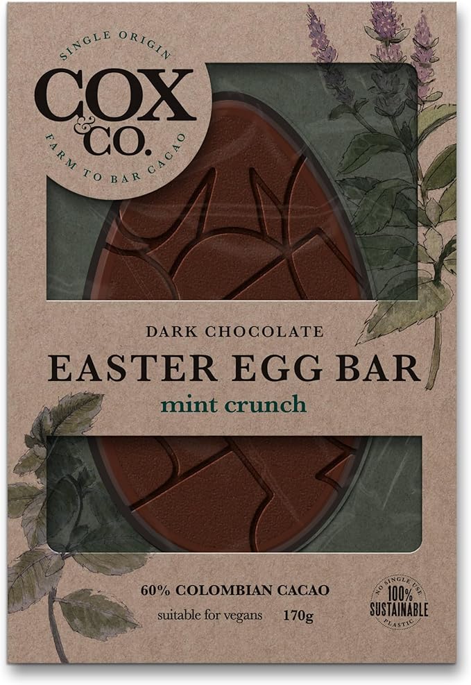 COX CO. EGG BAR 60% Mint Crunch Dark Chocolate 140g