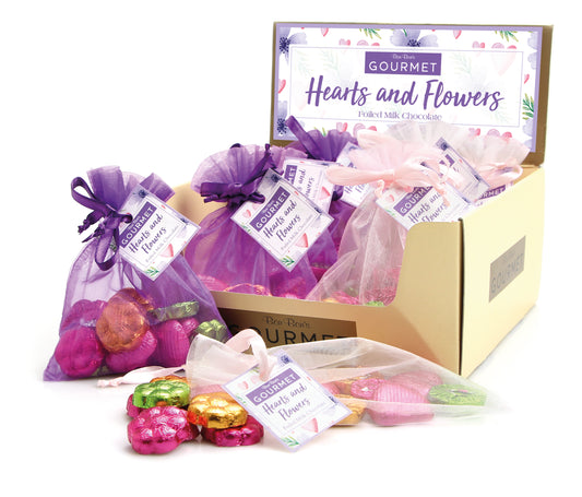Hearts & Flowers Organza Bags