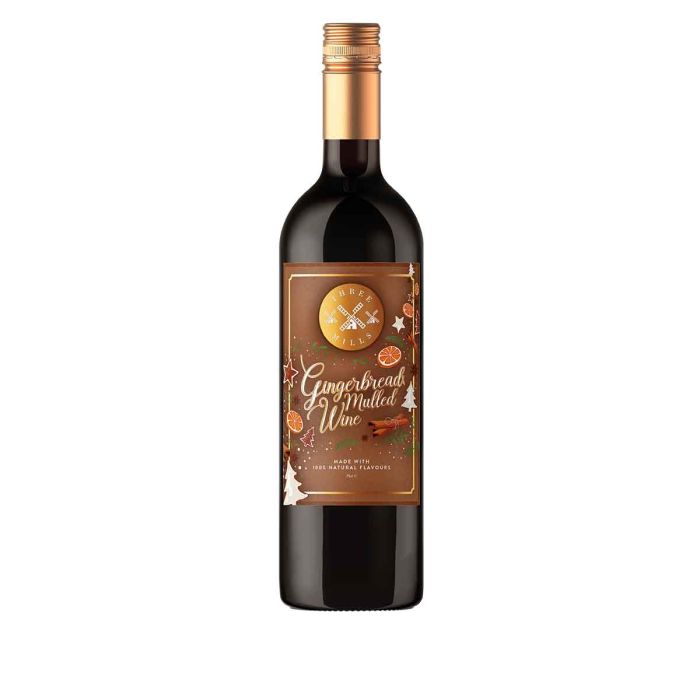 THREE MILLS Gingerbread Mulled Wine 5.5% Abv 750ml