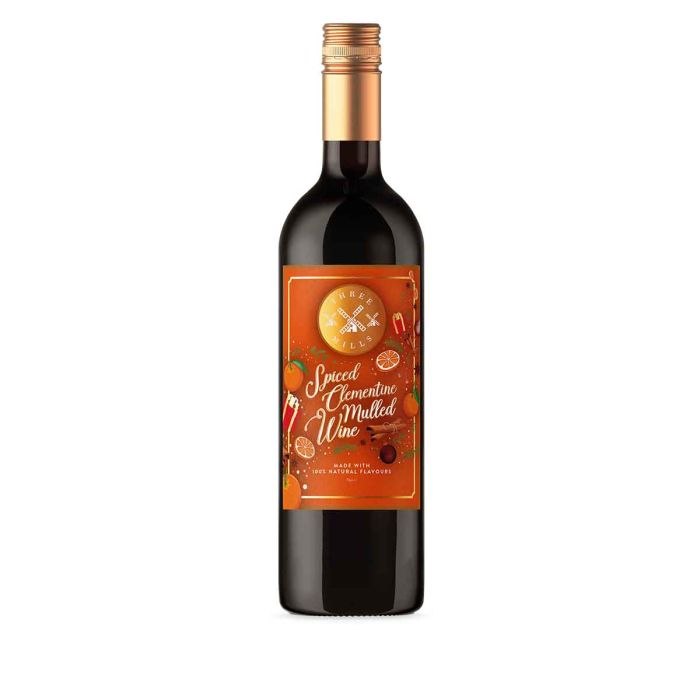 THREE MILLS Spiced Clementine Mulled Wine 5.5% ABV 750ml