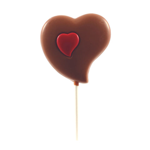 BELGIAN CHOCOLATE HEART LOLLIES 30g