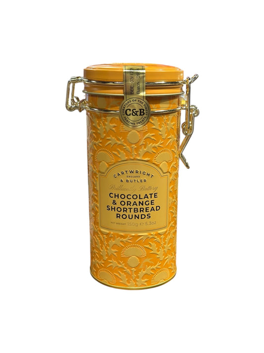 CARTWRIGHT & BUTLER Chocolate & Orange Shortbread Rounds in Tin 180g