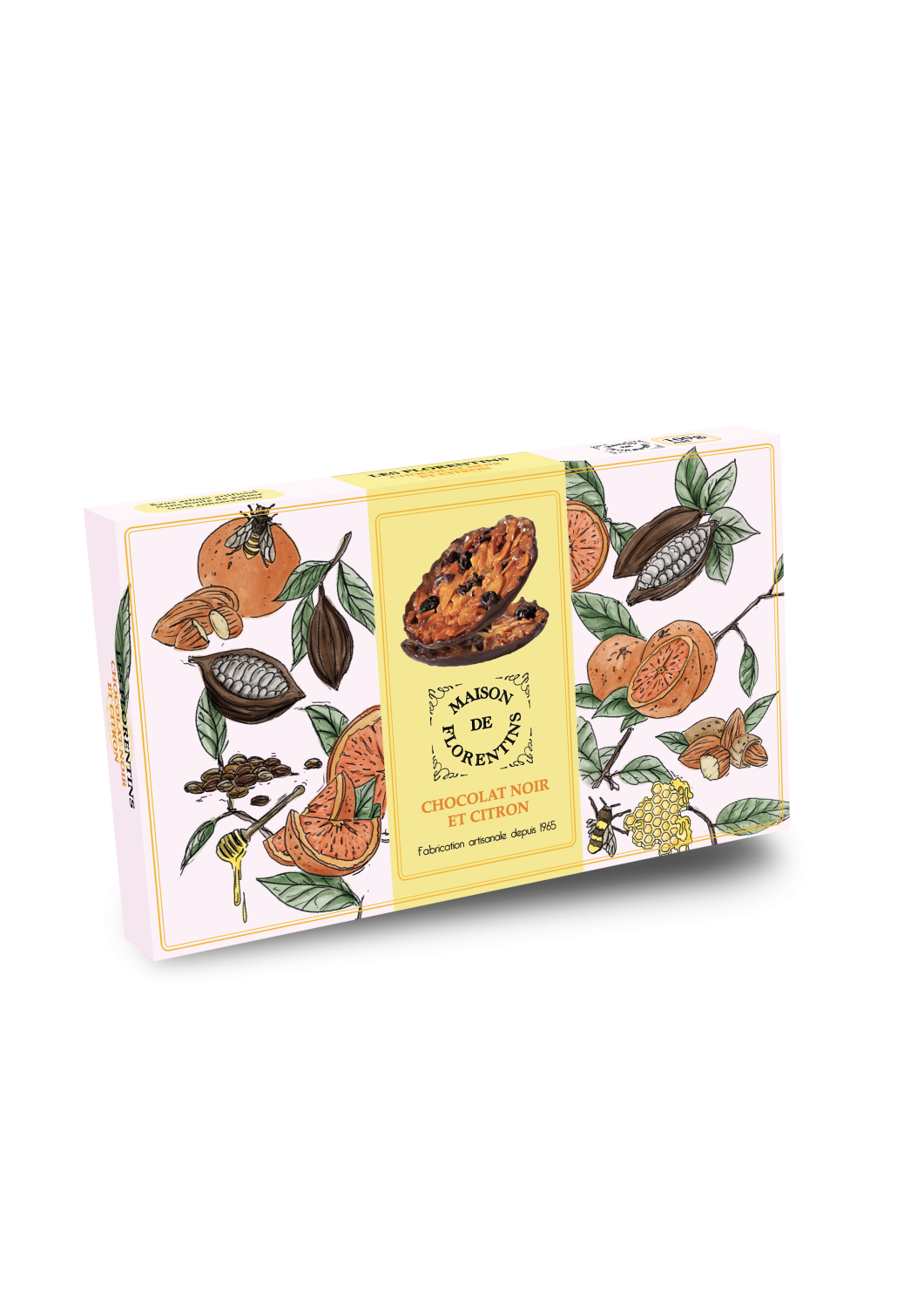 Maison de Florentins Lemon and Dark Chocolate Florentines 100g box