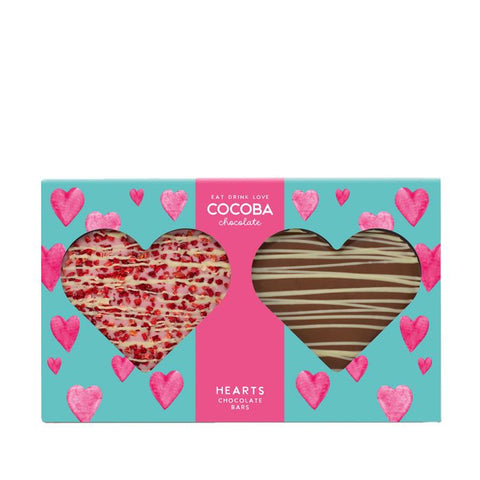 COCOBA Heart Shaped Milk Chocolate Bar Set 200g