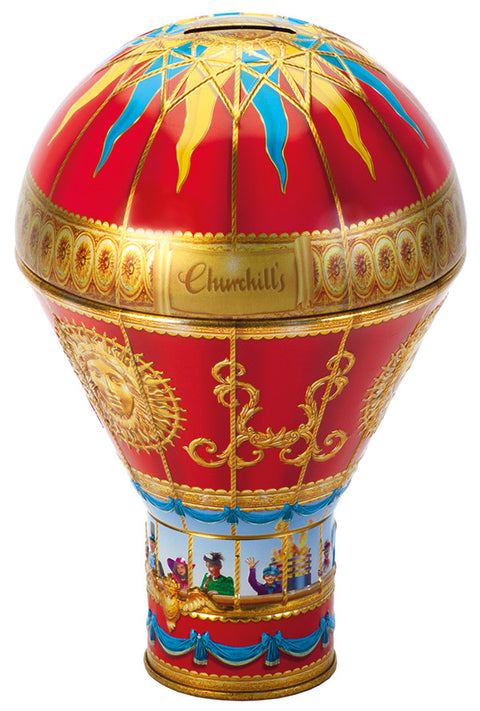 CHURCHILL'S CONFECTIONERY Victorian Hot Air Balloon Mixed Tins with Chocolate and Vanilla Fudge 150g