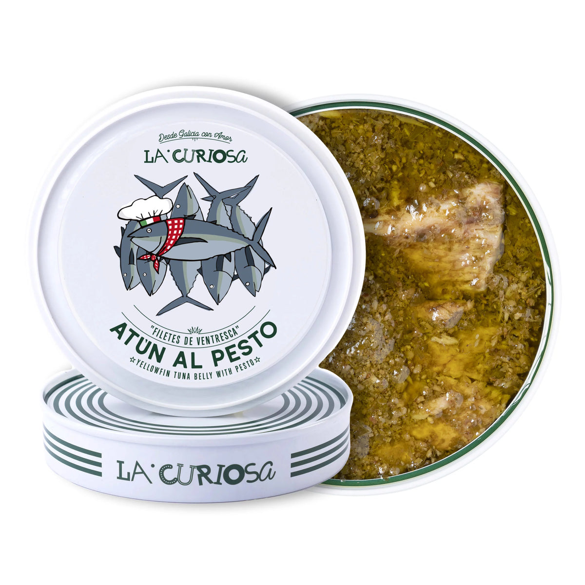 La Curiosa Tuna Belly Fillets with Pesto 120g Tin
